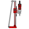 CARDI 183 hand-held core drill with stand for wet and dry drilling, side view.