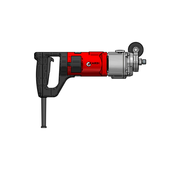CARDI P2000 MS-13 hand-held or on stand core drill for dry drilling with micropercussion, side view.