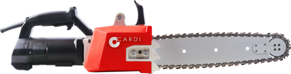 CARDI AL22-43 chainsaw with 43 cm bar and chain for dry cuts, side image.