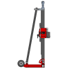 CARDI C 520 steel drill stand for core drill motor, heavy-duty for large drillings, side view.
