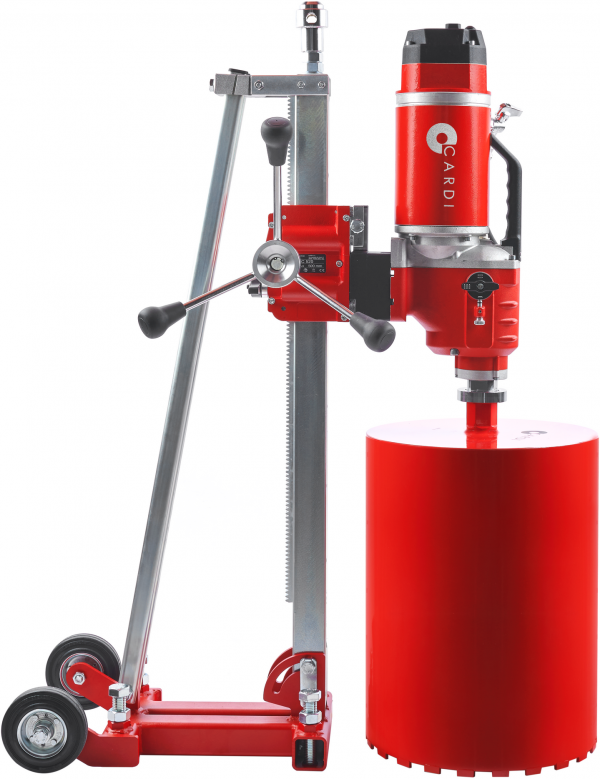 CARDI 605 core drill on stand with core bit for wet drilling.