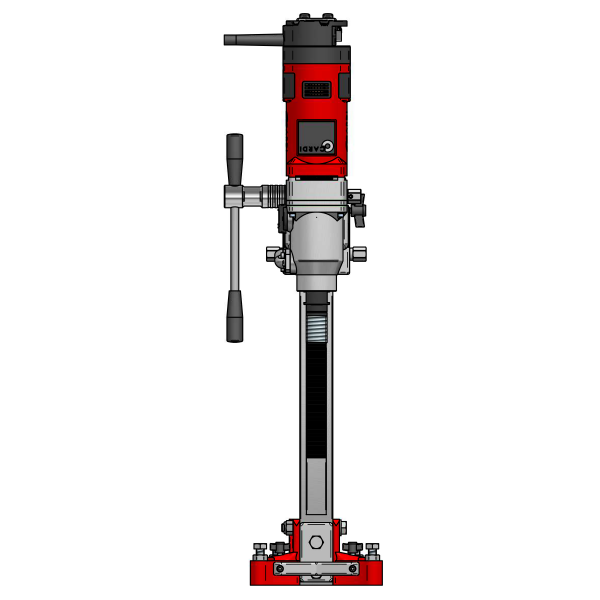 CARDI 200 core drill with stand for wet drilling, front view.