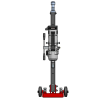 CARDI 306 core drill with stand for wet drilling, front view.