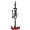 CARDI 400 core drill with stand for wet drilling, front view.