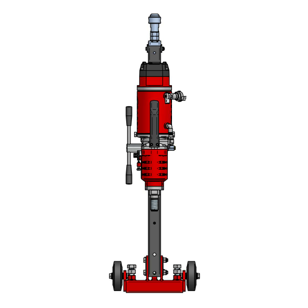 CARDI 605 core drill with stand for wet drilling, front view.