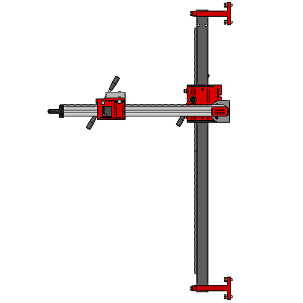 CARDI DV SD-1500 rail for core drill motor, side view.
