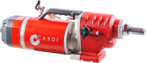 CARDI FR 205 core drill motor for wet drilling on stand.