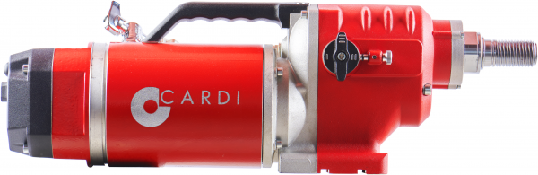 CARDI FR 605 core drill motor for wet drilling on stand.