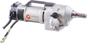 CARDI T4 300-EL core drill motor for wet drilling on stand.