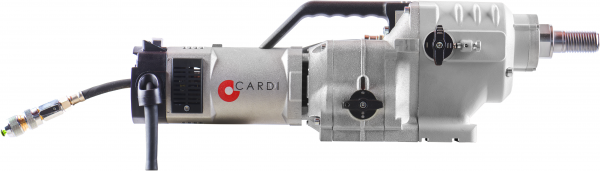 CARDI VORTEX 625-EL core drill motor for wet drilling on stand.