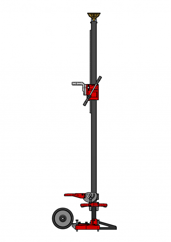CARDI L 3000 drill stand for core drill motor, side view.